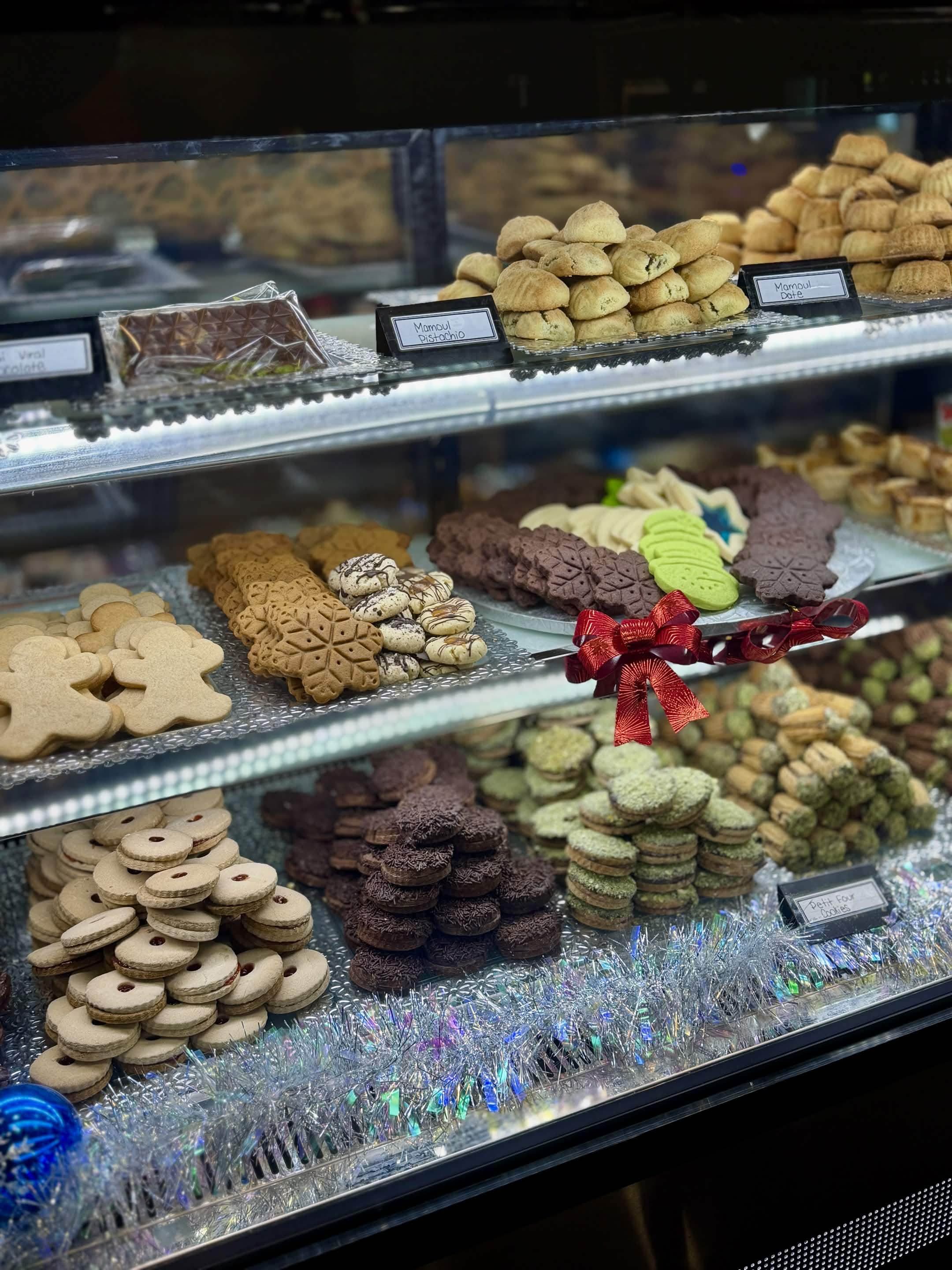 Fresh sweets and baklava on display in-store
